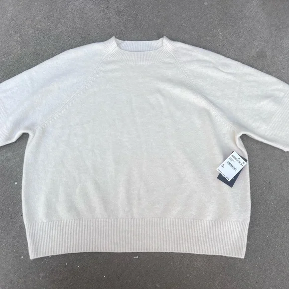 Vince Camuto Cream Short Sleeve Office Sweater Timeless NWT Nordstrom Capsule XL - Picture 1 of 12